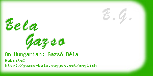 bela gazso business card
